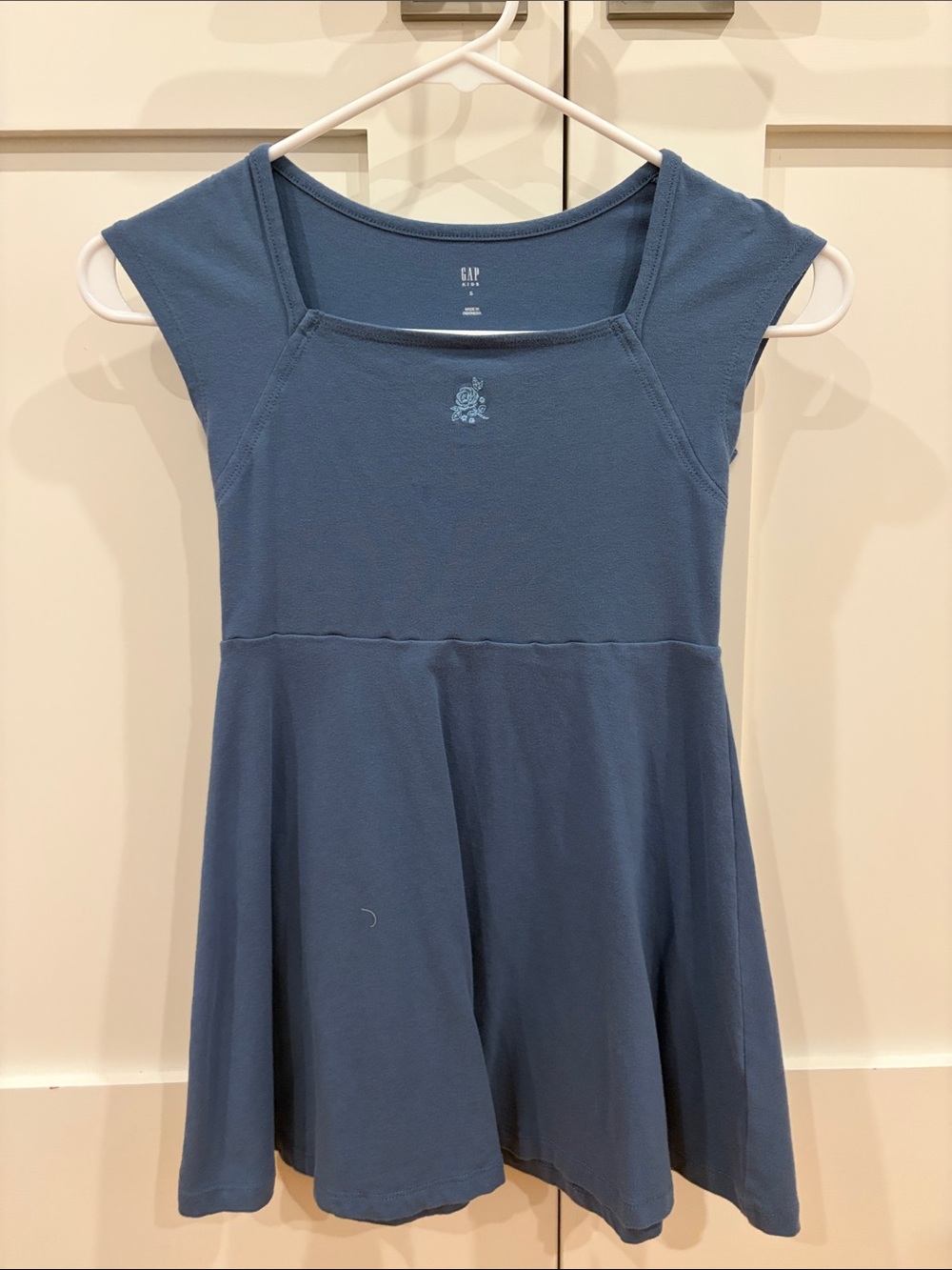 GAP Dusty Blue Cap Sleeve Skater Dress
